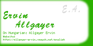 ervin allgayer business card